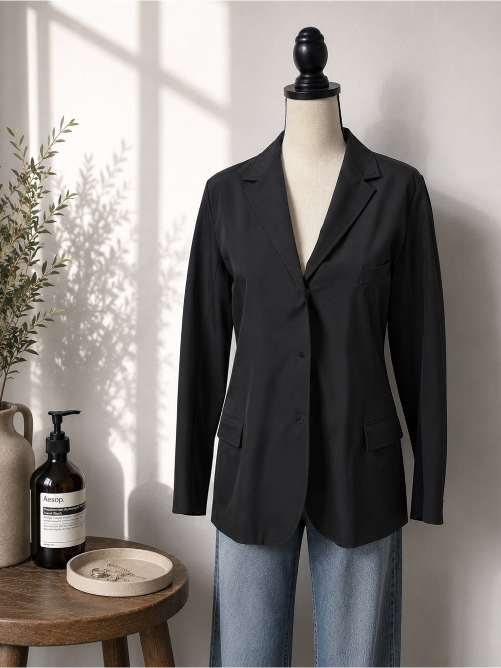 Jil Sander Black Minimalist Stretch Blazer Jacket Made in Italy EU 40